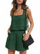 square neck top and shorts set | polyester spandex lounge set | summer casual two piece outfit | energy saving