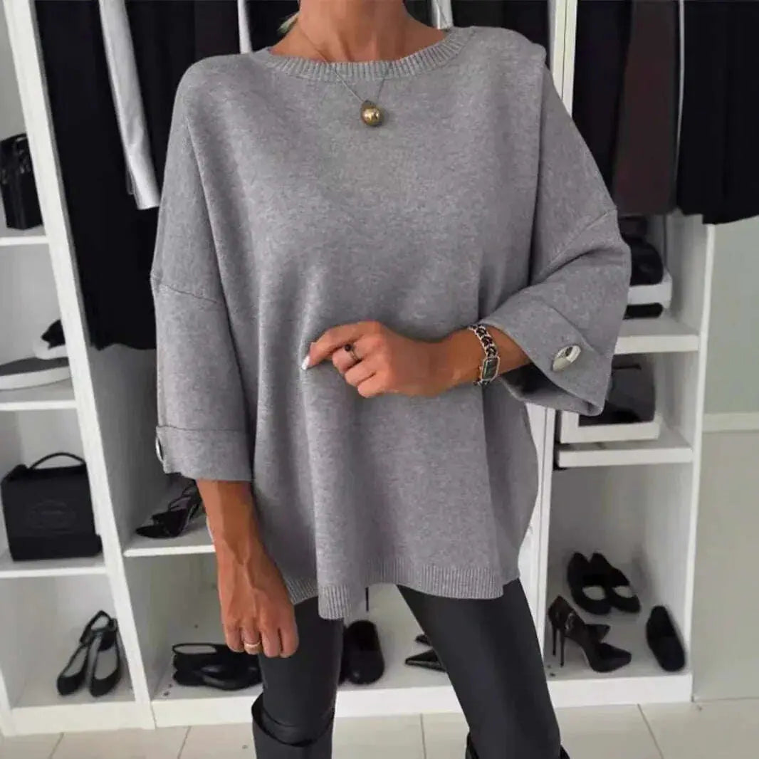 Knit Top Women - Round Neck Short Sleeve Casual Shirt Solid Color Black - yenkye black brown knit top women round neck sle...