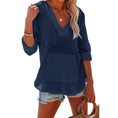 V-neck Hooded Shirt With Pockets Fashion Sports Long-sleeved Split Shirts Tops For Women Clothing Meifu Market