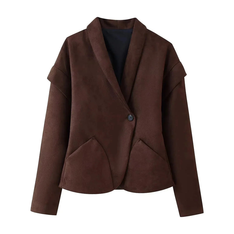 suede blazer jacket | single button closure | slim fit suit jacket | ultrasonic cleaning