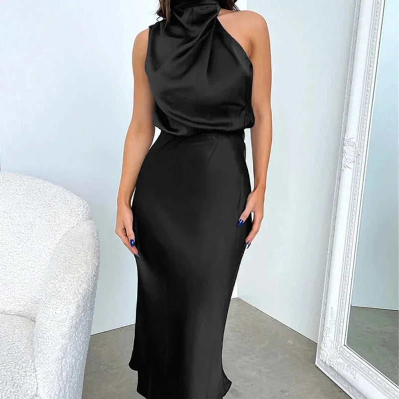 stainless-steel underwire | adjustable spaghetti straps | midi length dress | energy saving