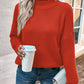 Solid Turtleneck Pullover Sweater Winter Fashion Casual Knitted Long-Sleeved Top Women's Clothing Meifu Market