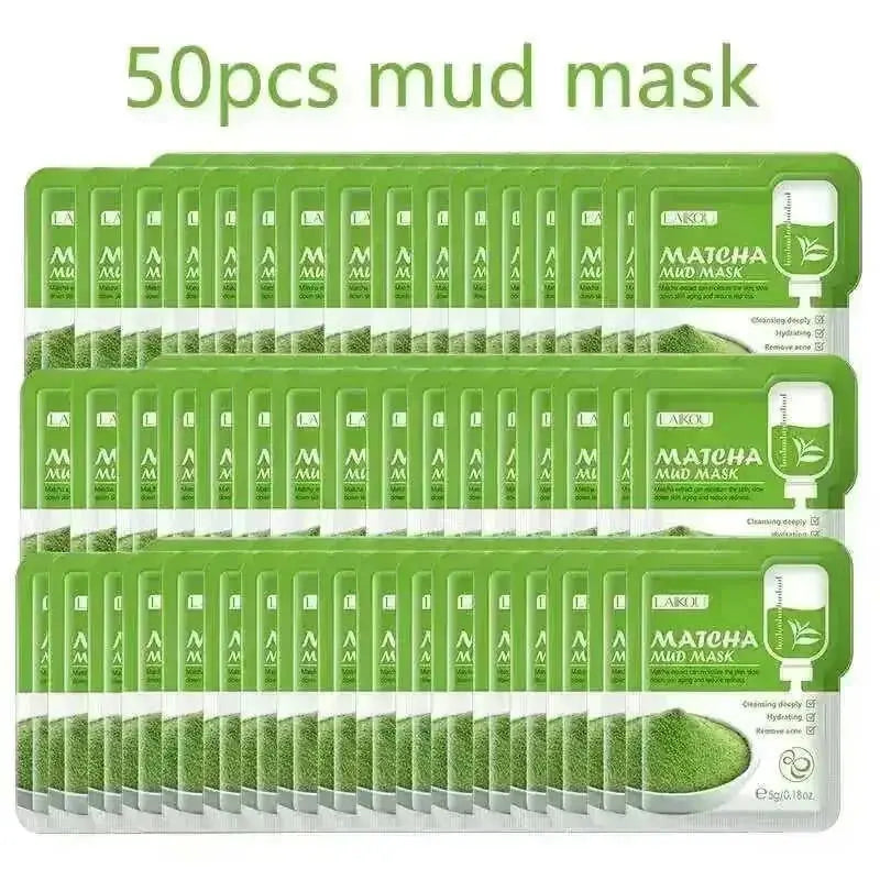 50pcs Japan Sakura Clay Mask for Face Deeply Cleansing Moisturizing Oil-Control Anti-Aging Wrinkle Pink Mud Mask Facial Skincare - Meifu Market