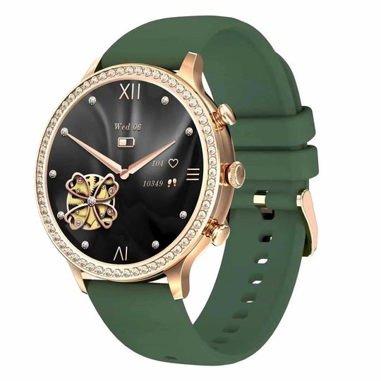 Bluetooth Call Of Women's Smart Silicone Watch Steel silver - angle view with best women's smartwatch with bluetooth call ...