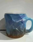 400ml Resin Crystal Coffee Mug - Elegant Mineral Design with Handle - view 13 (pattern: check)