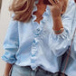 European and American new long-sleeved ruffled shirt Meifu Market
