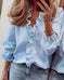 European and American new long-sleeved ruffled shirt Meifu Market