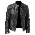 genuine pu leather jacket | slim fit leather coat | waterproof faux leather jacket | energy saving