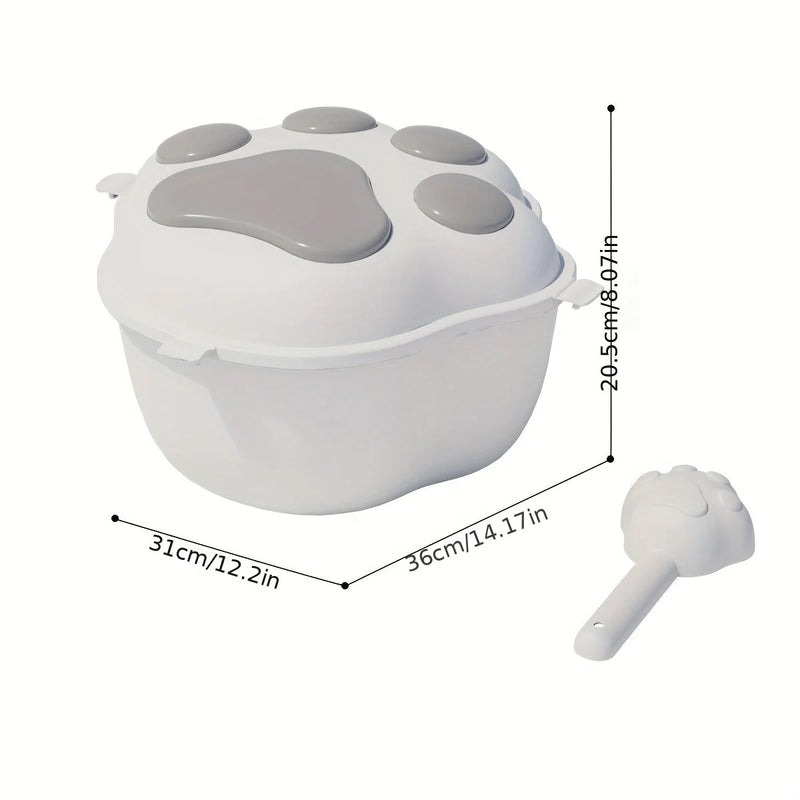 airtight cat food container | claw-shaped pet food storage | easy clean cat food bin | energy saving