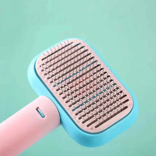 New Pet Cat Dog Hair Brush Hair Massage Comb Open-Knot Brush Grooming Cleaning Tool Stainless Steel Comb Green - close-up ...