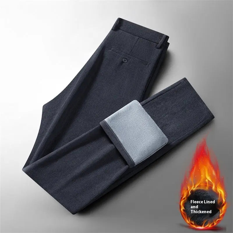 Men's Casual Pants Autumn And Winter Fleece-lined Thickened Suit Meifu Market