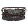 braided leather bracelet for men | vintage wood bead bracelet | ethnic tribal wristband | energy saving