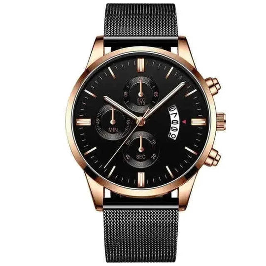 stainless-steel mesh band | 40mm case diameter | sapphire crystal glass | energy saving
