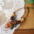 vintage tribal necklace | boho leather jewelry | double layered braided necklace | energy saving