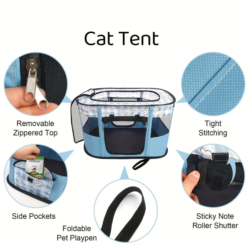 foldable pet playpen | portable dog crate for travel | collapsible cat kennel | ultrasonic cleaning