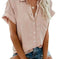polyester v-neck shirt | white work shirt with pockets | durable polyester fabric | energy saving