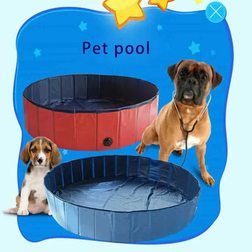 foldable pet pool for dogs | heavy-duty pvc dog pool | large foldable pet bath tub | energy saving