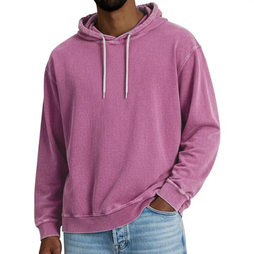 Casual Solid Color Hooded Long-sleeved Sweatshirt Men