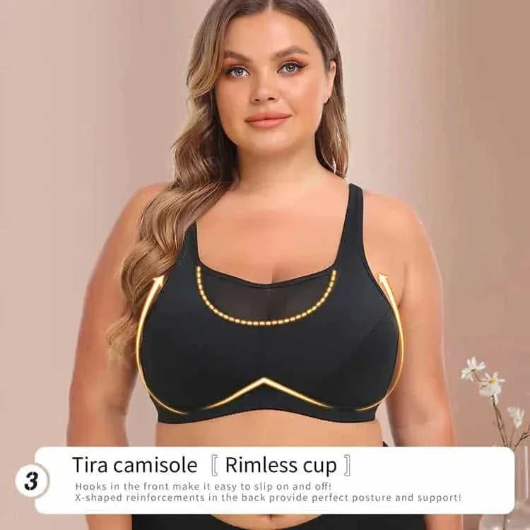 wire-free back strap bra | plus size wireless bra | large cup support bra | energy saving