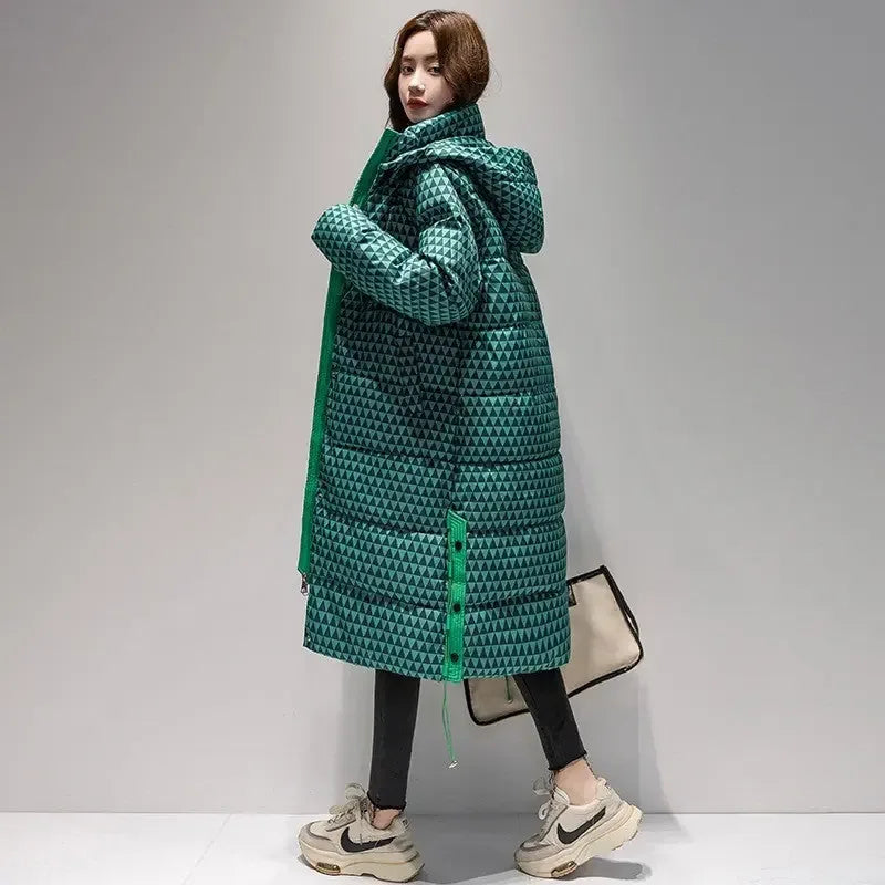 Plaid Down Cotton-padded Coat For Women Houndstooth Meifu Market