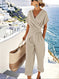 Women's V-Neck Two-Piece Pleated Suit Set - Meifu Market