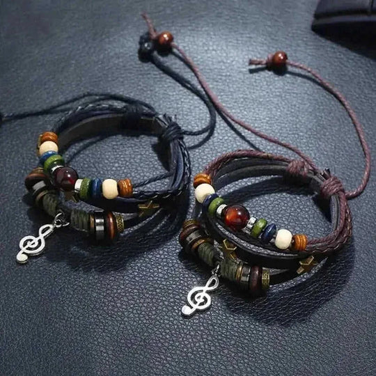 handmade leather bracelet | adjustable wrap bracelet | brown leather unisex jewelry | energy saving