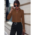 Commuter V-neck Long-sleeved Shirts Ins Fashion Solid Color Pullover Top Autumn And Spring Women's Clothing Meifu Market