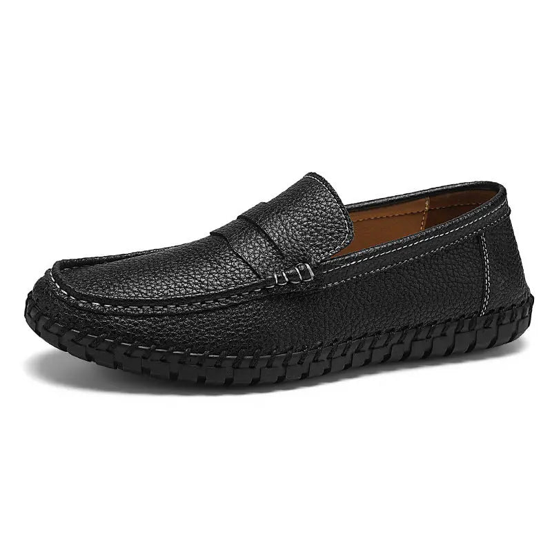 Hand-stitched Bottom Lazy Slip On Men's Casual Leather Shoes Meifu Market