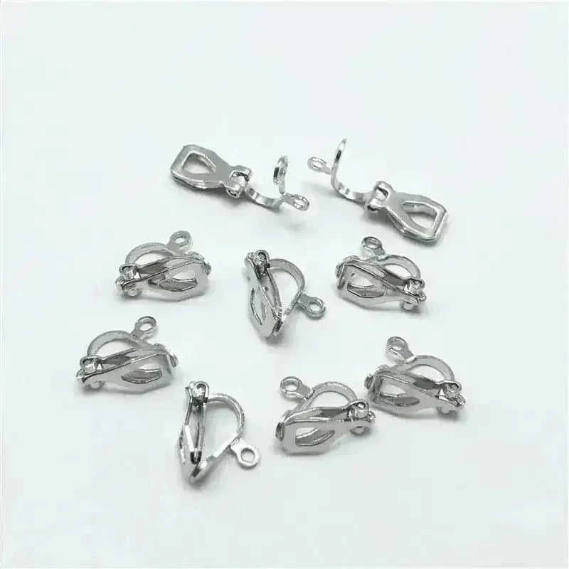 pierced metal ear clip | diy earrings for women | minimalist geometric earring blanks | ultrasonic cleaning