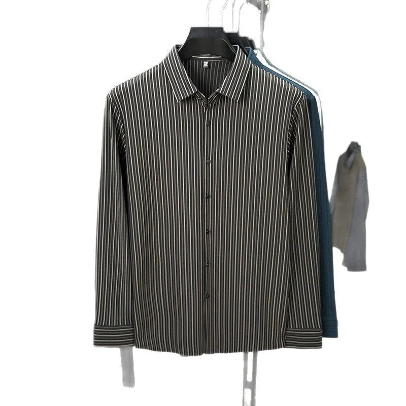 vertical striped shirt | mens long sleeve shirt | slim fit shirt | energy saving