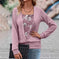v-neck long sleeve top | two-piece suit style | office work blouse | energy saving