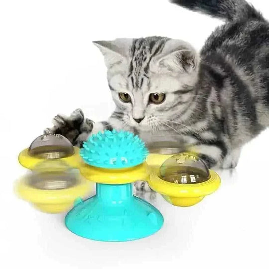 automatic rotating cat toy | interactive cat scratcher | dental cleaning cat toy | energy saving