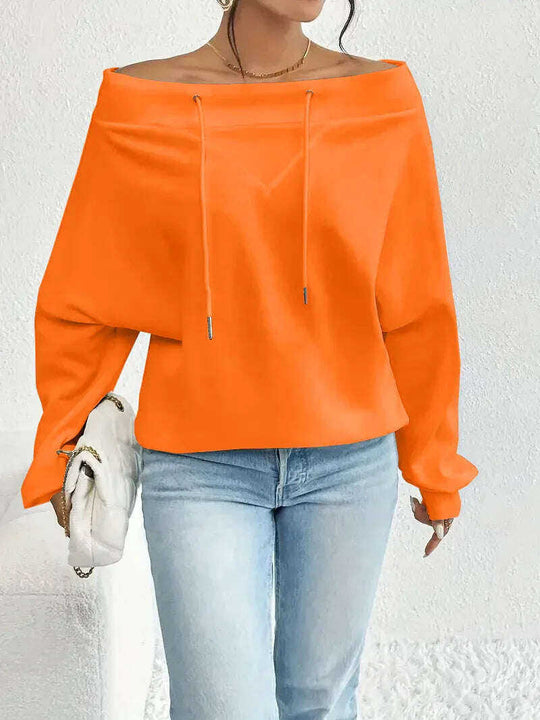 Women's Loose Casual Drawstring Off-the-shoulder Off-shoulder Top Meifu Market