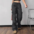 Printing Stylish Multi-pocket Street Overalls Loose-fit Tappered Trousers Meifu Market