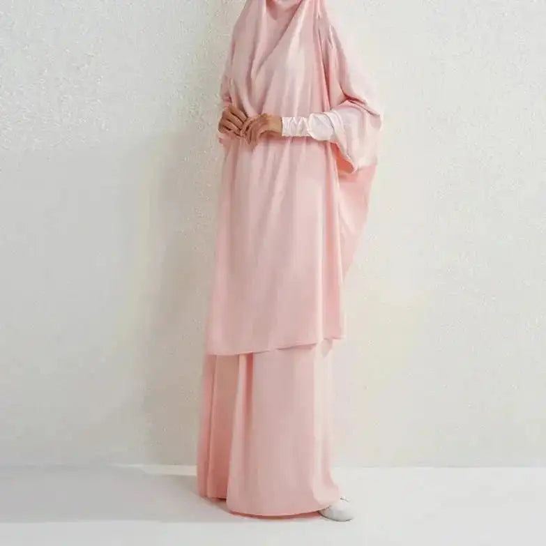 plus size abaya dress set | modest muslim prayer dress | breathable cotton blend fabric | ultrasonic cleaning