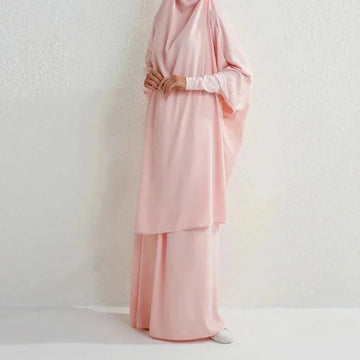 plus size abaya dress set | modest muslim prayer dress | breathable cotton blend fabric | ultrasonic cleaning