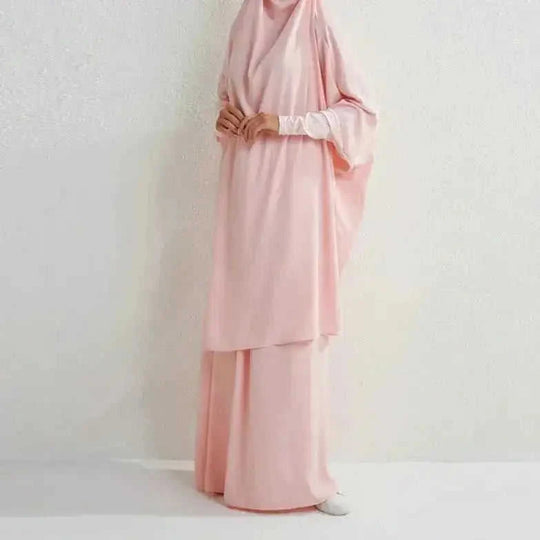 plus size abaya dress set | modest muslim prayer dress | breathable cotton blend fabric | ultrasonic cleaning