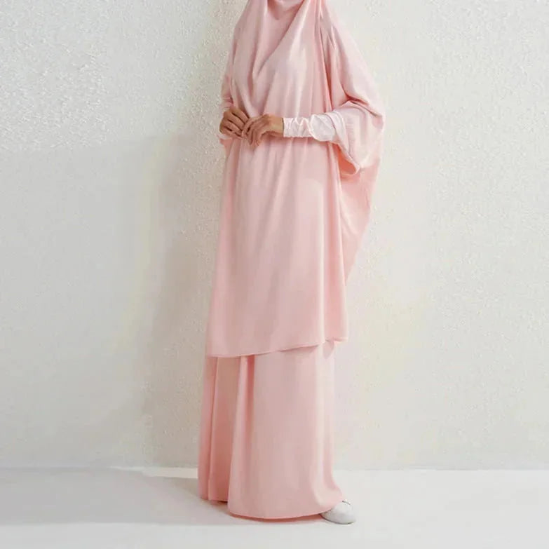 plus size abaya dress set | modest muslim prayer dress | breathable cotton blend fabric | ultrasonic cleaning