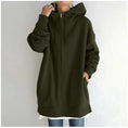 Oversized S-5XL Women Loose Hooded Coats Autumn Female Tie Collar Long Sleeve Zipper Up Add Velvet Long Sweatshirt Meifu Market