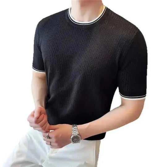 stretch cotton blend t-shirt | slim fit mens t-shirt | breathable knitted fabric | energy saving