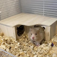 multi-chamber hamster maze | wooden hamster hideout | natural wood hamster habitat | energy saving