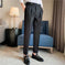 thin draping belt pants | elastic waistband trousers | lightweight fabric pants | ultrasonic cleaning