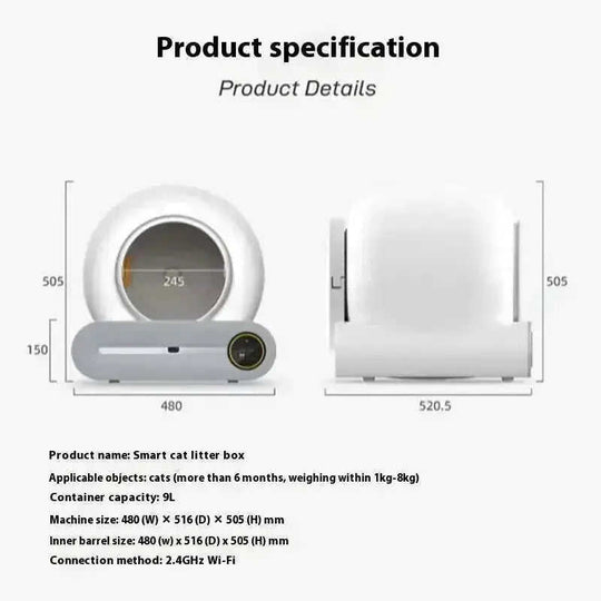 Automatic Litter Box Cat Toilet Smart Pooper Scooper - view 8 (pattern: check)