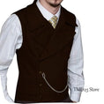 victorian double-breasted vest | woolen suit vest for men | three-piece suit accessory | ultrasonic cleaning