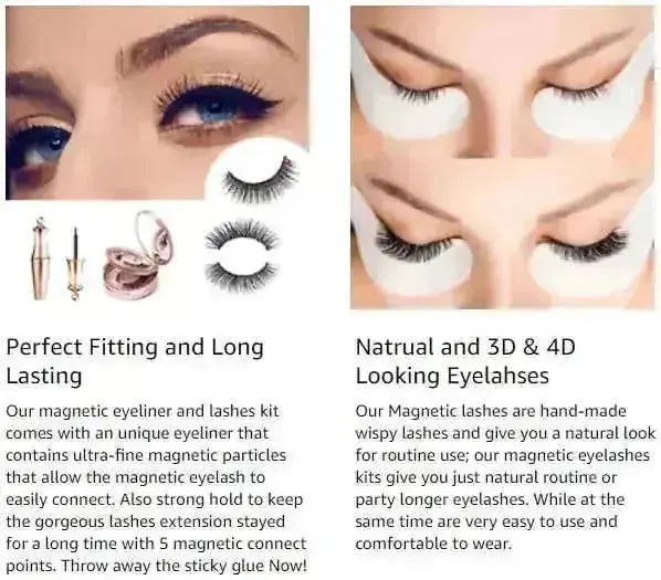 5 Pairs Luxurious Magnetic Eyelashes & Eyeliner Kit - Reusable 3D False Lashes with Hassle-Free, Glueless Application -...