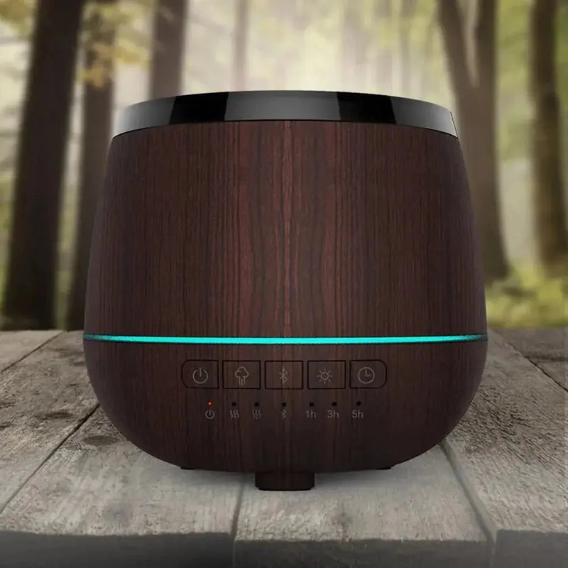 500ml large capacity humidifier | wood grain finish night light | bedroom sleep aid relaxation | ultrasonic cleaning