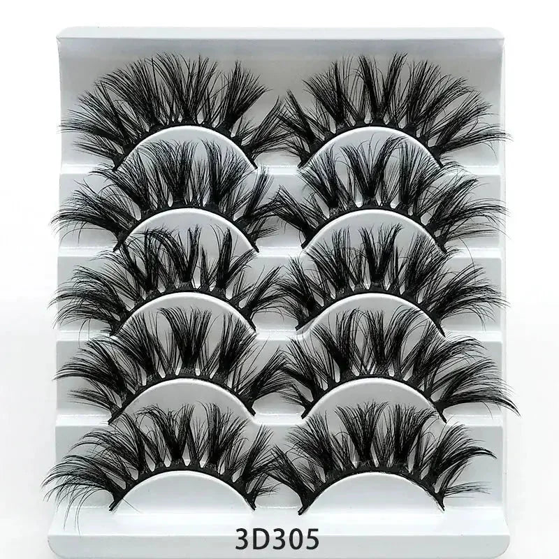 soft cotton stalk lashes | 3d mink effect eyelashes | five pairs multipack | energy saving