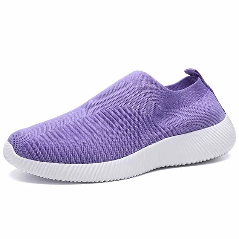 stretch mesh flats | breathable slip-on shoes | soft sole footwear | energy saving
