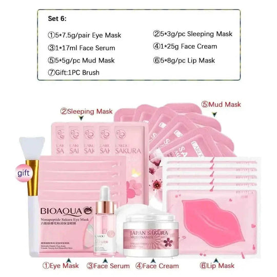 sakura-infused whitening cream | 24k gold anti-aging serum | complete facial skincare kit | energy saving