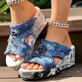 Newspaper Skull Original Hem Platform Wedge Slides - Anklet Not Included Meifu Market